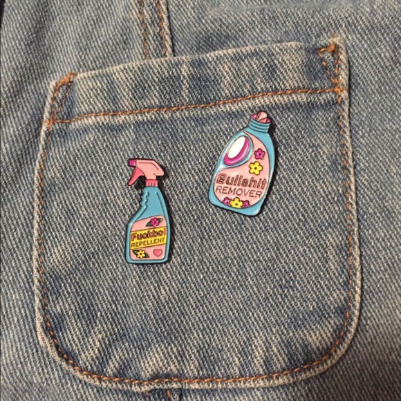 Urban Outfitters Jewelry - Two funny mock cleaning product pins